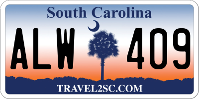 SC license plate ALW409