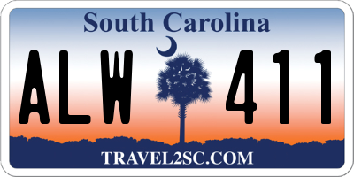 SC license plate ALW411