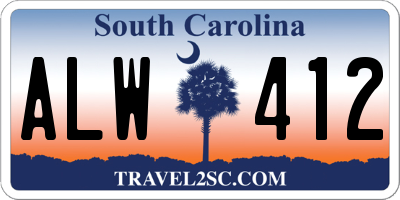 SC license plate ALW412