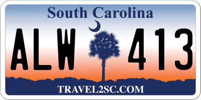 SC license plate ALW413