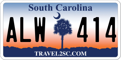 SC license plate ALW414