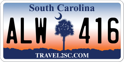 SC license plate ALW416