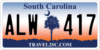 SC license plate ALW417