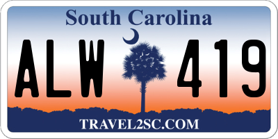 SC license plate ALW419