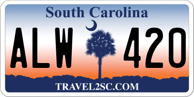 SC license plate ALW420