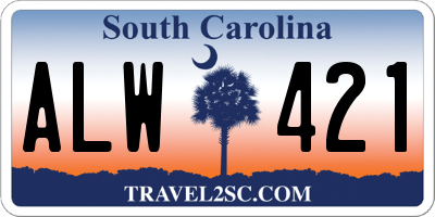 SC license plate ALW421