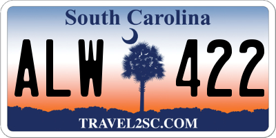 SC license plate ALW422