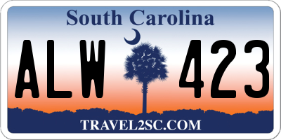 SC license plate ALW423