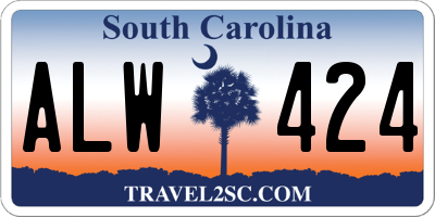 SC license plate ALW424