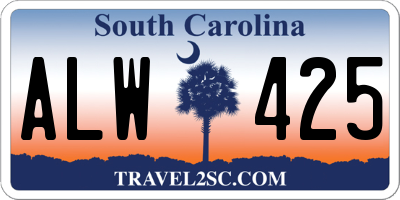 SC license plate ALW425