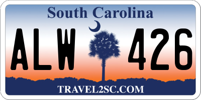 SC license plate ALW426