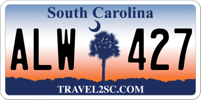 SC license plate ALW427