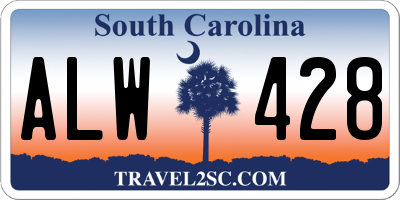 SC license plate ALW428