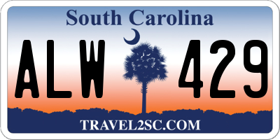 SC license plate ALW429
