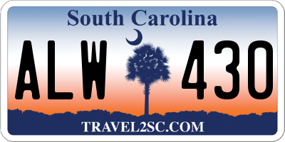 SC license plate ALW430