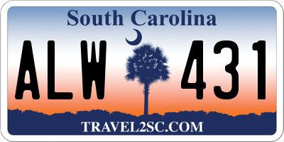 SC license plate ALW431