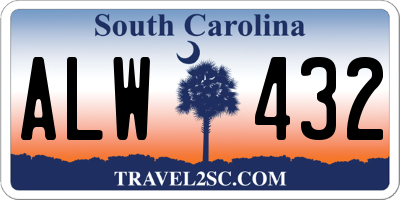 SC license plate ALW432