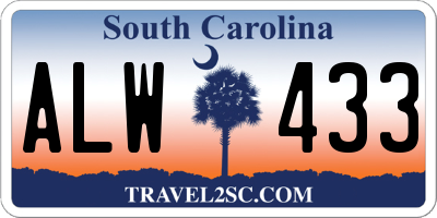 SC license plate ALW433