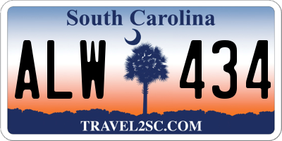 SC license plate ALW434