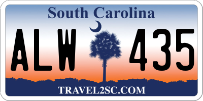 SC license plate ALW435