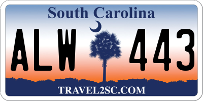 SC license plate ALW443