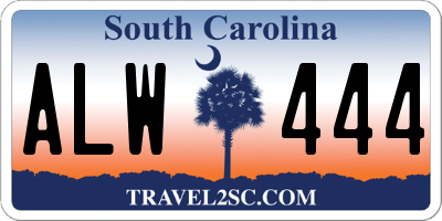 SC license plate ALW444