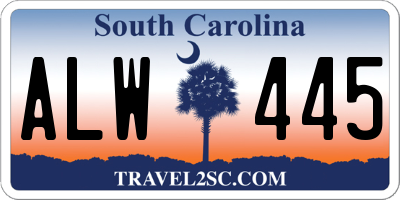 SC license plate ALW445