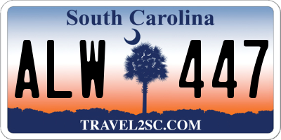 SC license plate ALW447