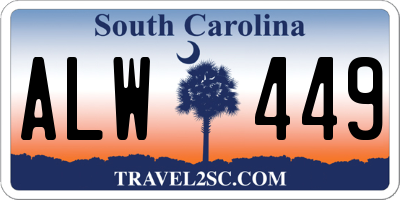 SC license plate ALW449