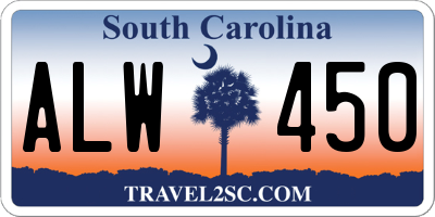 SC license plate ALW450