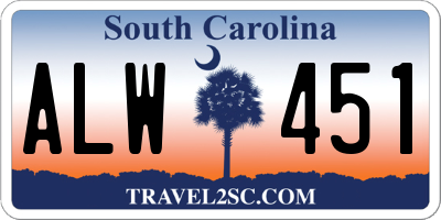 SC license plate ALW451