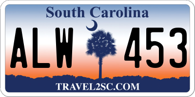 SC license plate ALW453