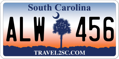 SC license plate ALW456