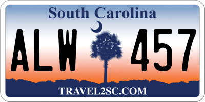 SC license plate ALW457