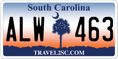 SC license plate ALW463