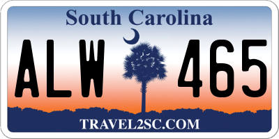 SC license plate ALW465