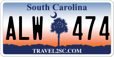 SC license plate ALW474