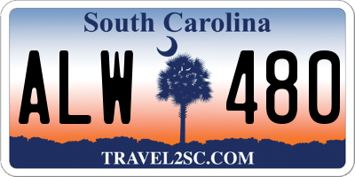 SC license plate ALW480