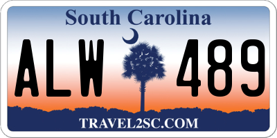 SC license plate ALW489