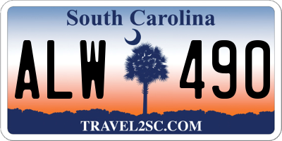 SC license plate ALW490