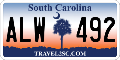 SC license plate ALW492