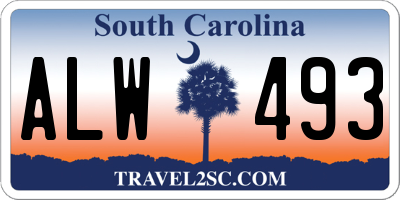 SC license plate ALW493