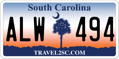 SC license plate ALW494