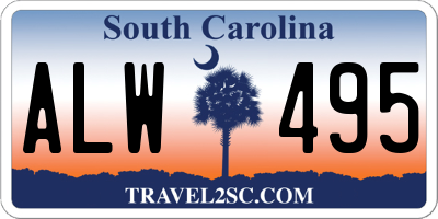 SC license plate ALW495
