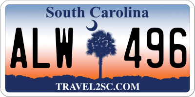 SC license plate ALW496