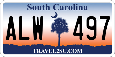 SC license plate ALW497