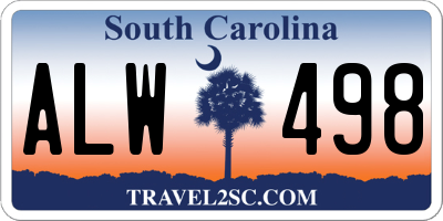 SC license plate ALW498