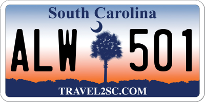 SC license plate ALW501