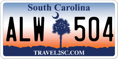 SC license plate ALW504