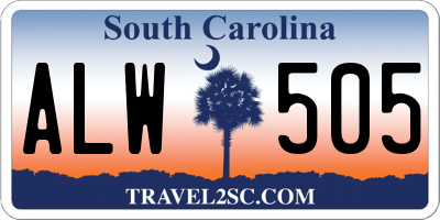 SC license plate ALW505